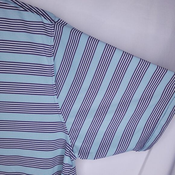 Southern Marsh Polo Shirt Mens Large Striped Teal Performance - Picture 5 of 12